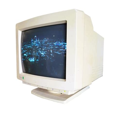 Practical 1980s-1990s beige multisync CRT VGA 14" PC computer monitor | Electro Props Hire