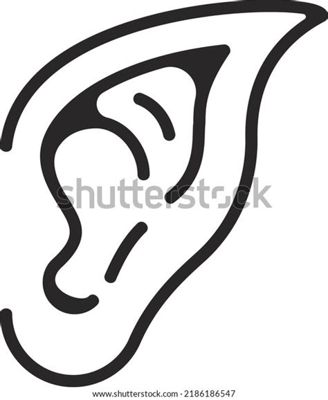 Elf Ear Icon Vector Illustration Stock Vector (Royalty Free) 2186186547 ...