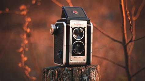 camera, vintage, retro, stump, blur, 4k HD Wallpaper