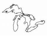 Michigan Upper Peninsula Stencil Sketch Coloring Page sketch template