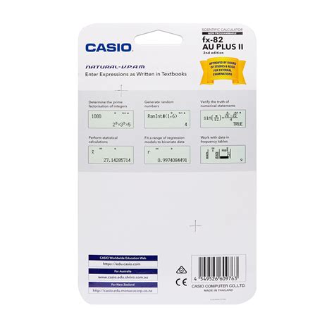 Casio FX-82AU-PLUS II 2nd Edition Scientific Calculator