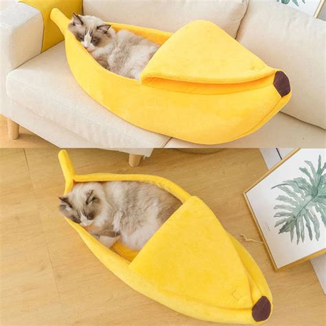 Cute Banana Cat Bed Funny Banana Cat House Cute Cozy Cat Mat | Etsy