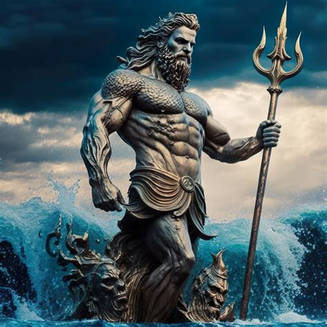 Greek God Poseidon Art 4k - Etsy