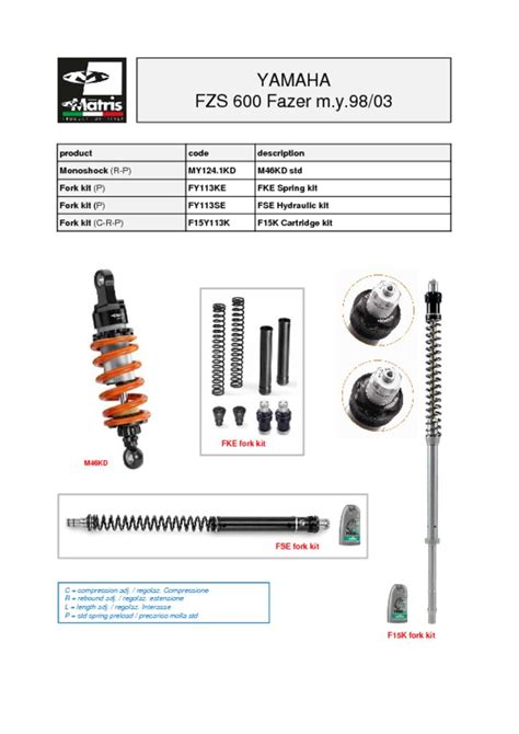 Yamaha FZS 600 Fazer 98-03 web - Matris Dampers