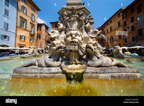 Baroque fountains close up of Piazza Minerva, Rome Stock Photo - Alamy