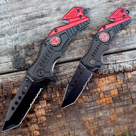 Assisted Opening Rescue Knife Set Firefighter | BUDK.com - Knives ...