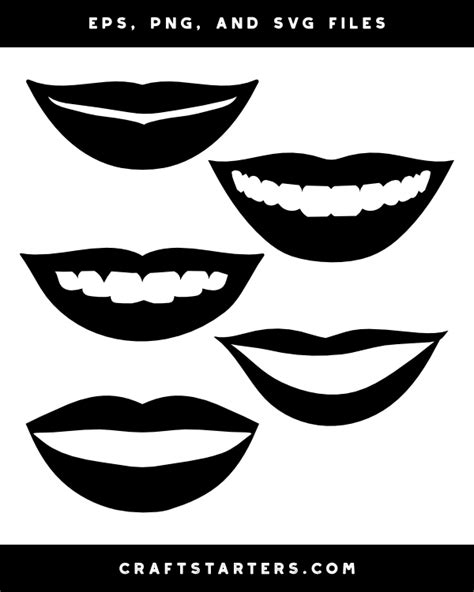 Smiling Lips Silhouette Clip Art