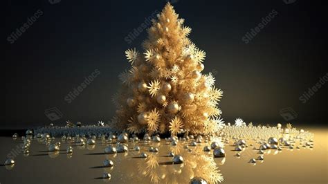 A 3 D Christmas Tree Tree With Shiny Christmas Balls Powerpoint ...