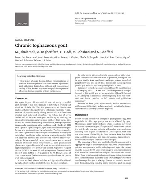 (PDF) Chronic tophaceous gout