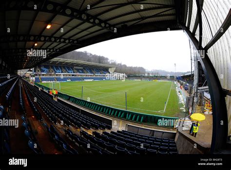 View inside Adams Park Stadium, High Wycombe. Home of Wycombe Wanderers Football Club and London ...