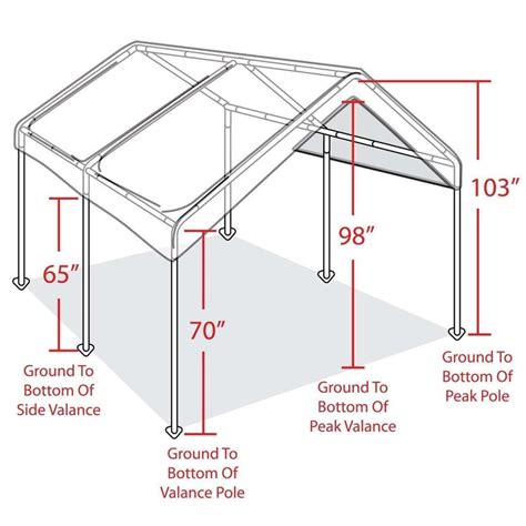 White Heavy Duty Canopy Tent 10x20 FT Steel Carport Portable Car Shelter 6 Legs | Wish | Carport ...