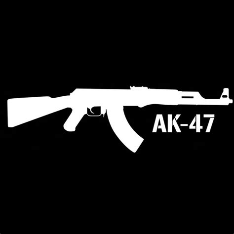 15X4.4CM KALASHNIKOV AK 47 Cartoon Gun Car styling Vinyl Decal Car ...