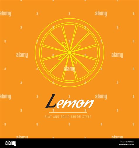 Sliced lemon icon. Line art or outline style Healthy food logo concept ...