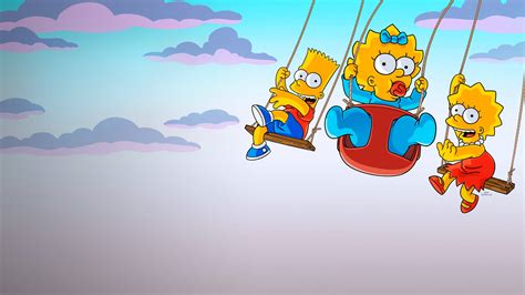 Download Lisa Simpson And Siblings On Swings Wallpaper | Wallpapers.com