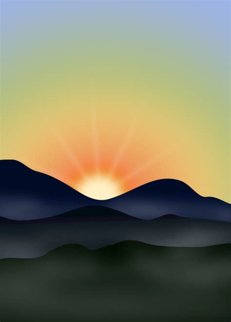 OnlineLabels Clip Art - Sunset In The Mountains