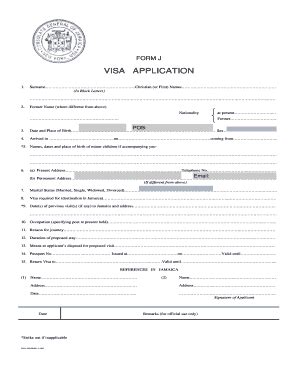 Visa Application Form Jamaica - Fill and Sign Printable Template Online