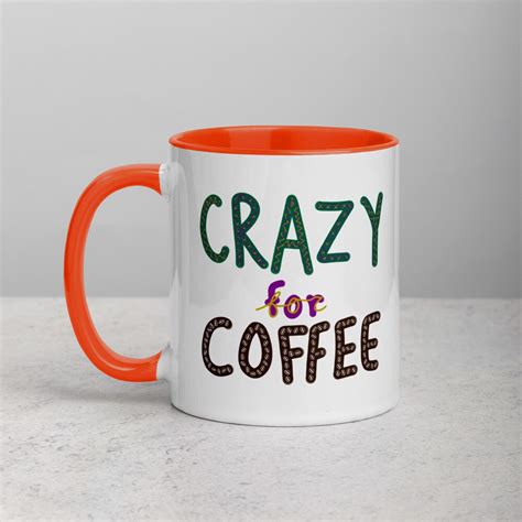 Crazy for Coffee Mug With Color Inside - Etsy UK