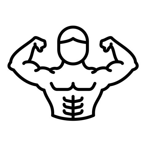 Strong Man Line Icon 14812254 Vector Art at Vecteezy