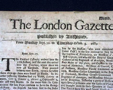 World's Oldest NEWSPAPER 1689 Gazette 316 YEARS OLD... - RareNewspapers.com