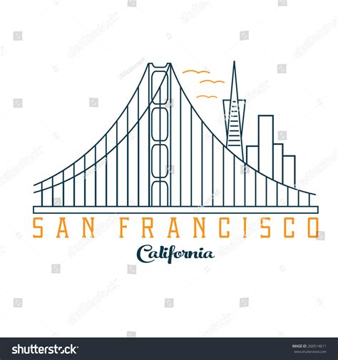 Skyline San Francisco Vector Design Template Stock Vector (Royalty Free) 260514611 | Shutterstock