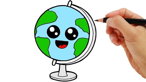 HOW TO DRAW EARTH KAWAII EASY - YouTube