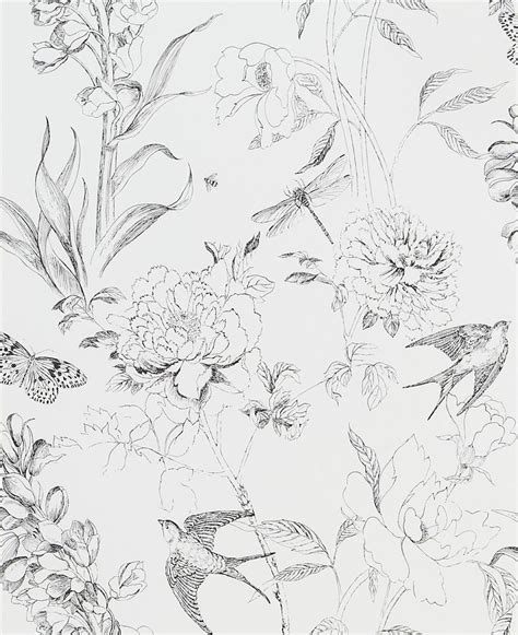 Sibylla Garden by Designers Guild - Black / White - Wallpaper : Wallpaper Direct | Black and ...