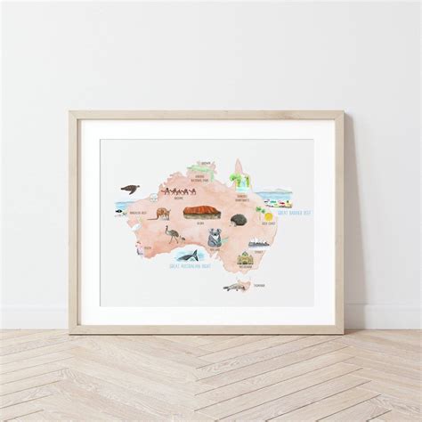 Kids Map of Australia - Fable and Fawn Map Wall Art, Art Wall Kids ...