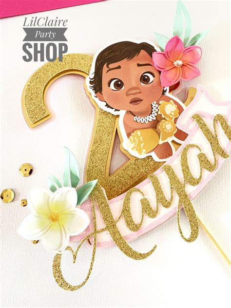 Baby Moana Cake topper Moana Birthday Theme Baby Moana Party - Etsy México