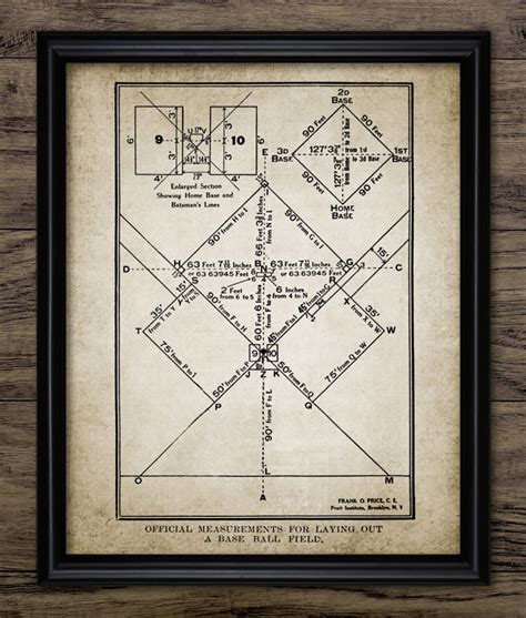 Official Baseball Field Wall Art, Printable Baseball Diamond Design ...