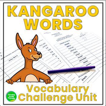 Vocabulary Activity KANGAROO WORDS by Growing Grade by Grade | TpT