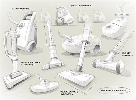 Overlapping and composition is really nice. Marius Kindler. | Industrial design sketch, Vacuum ...