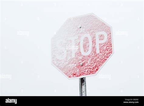 Snow covered stop sign hi-res stock photography and images - Alamy