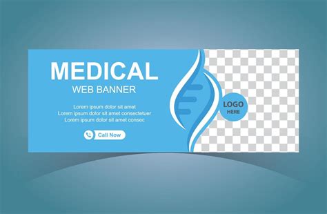 Medical Web Banner Design Template With DNA Sign. Digital Marketing ...