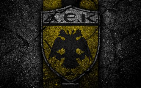 Logo, AEK Athens F.C., Emblem, 4K, Soccer HD Wallpaper