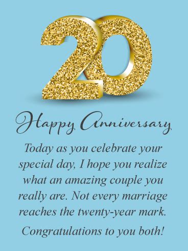 An Amazing Couple – Happy 20th Anniversary for Couple | Birthday & Greeting Cards by Davia ...