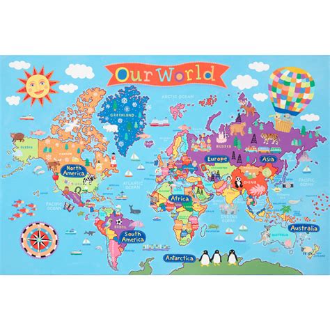 World Map For Kids With Countries