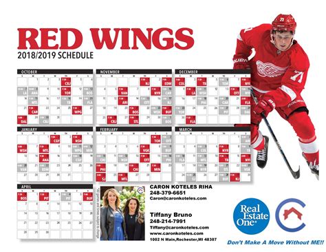 Detroit Redwings Schedule Examples And Forms | Printable Schedule