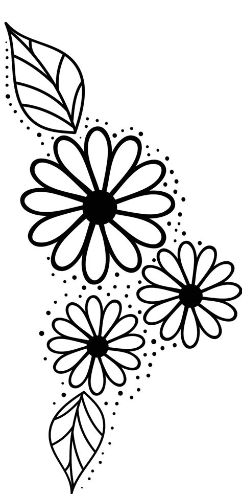 Flower Clipart Black N White