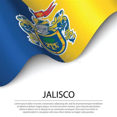 Waving Flag of Jalisco is a State of Mexico on White Background. Stock ...