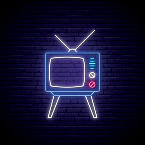 Retro TV neon sign. 9954564 Vector Art at Vecteezy