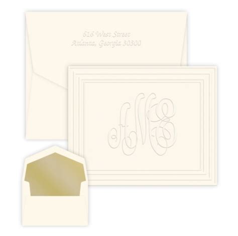 elegantly monogrammed embossed stationery - Personalize and purchase