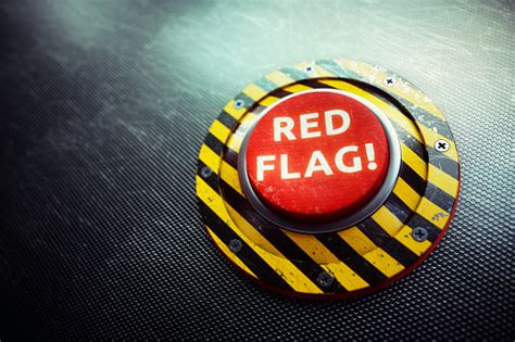 Red Flag Warning Button Concept Stock Photo - Download Image Now - iStock