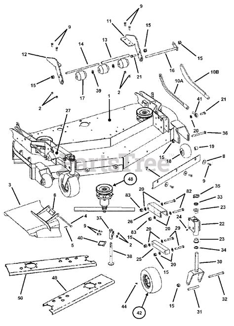 Snapper ZF 2100DKU (84342) - Snapper Zero-Turn Mower, 21hp Kubota 61" Mower Deck Assembly (Part ...