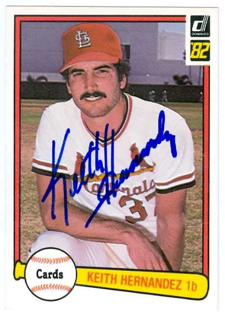 Keith Hernandez autographed baseball card (St. Louis Cardinals) 1982 ...