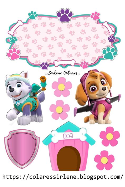 Paw Patrol Cupcake Toppers, Paw Patrol Sky Cake, Skye Paw Patrol Party ...