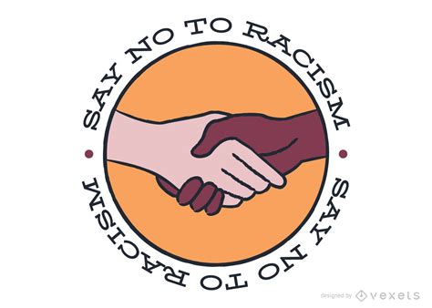 Say No To Racism Sticker Design Vector Download