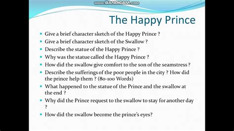 The happy prince | very important questions | 100% chances | class 9th | moments - YouTube