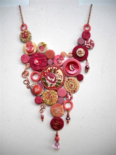 Colorful and original necklace made out of recycled materials Fiber Art ...