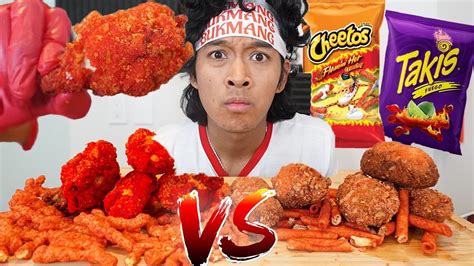 CHICKEN WINGS! HOT CHEETOS VS. TAKIS (WHICH ONES BETTER??) - YouTube