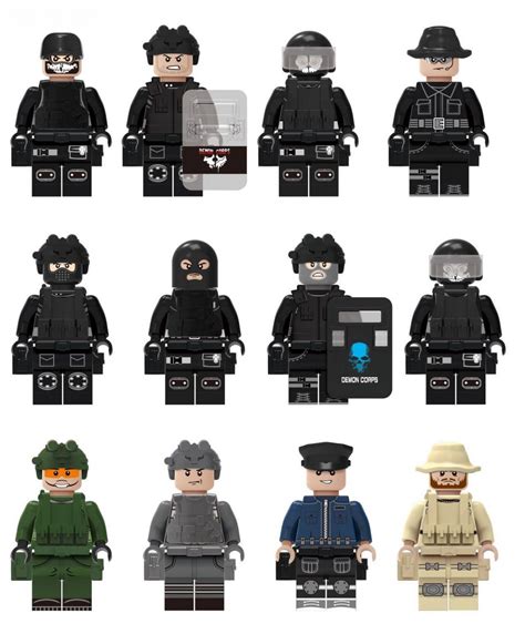 Police Special Forces soldier SWAT Minifigures Lego Compatible City ...